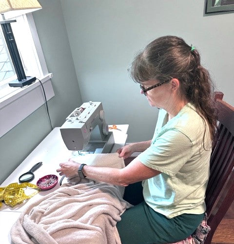 Linda sewing